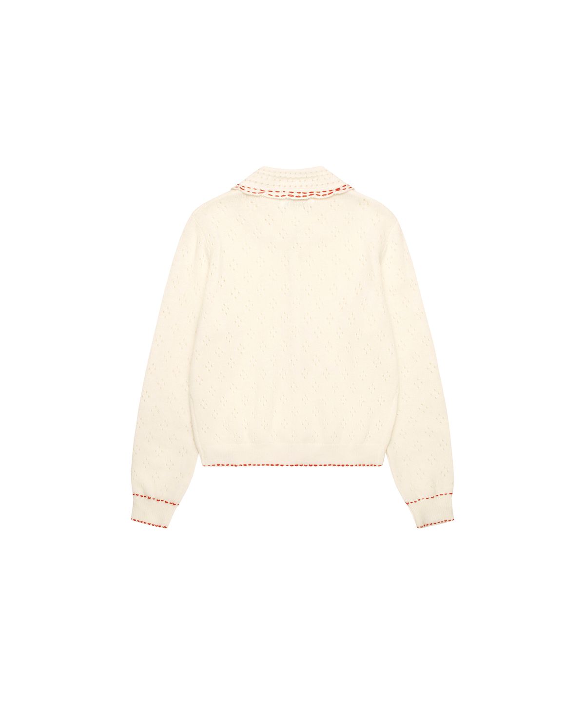 스튜디오앤파르크(STUDIO&PARC) Wool 100% Stitch Contrast Cardigan_Ivory