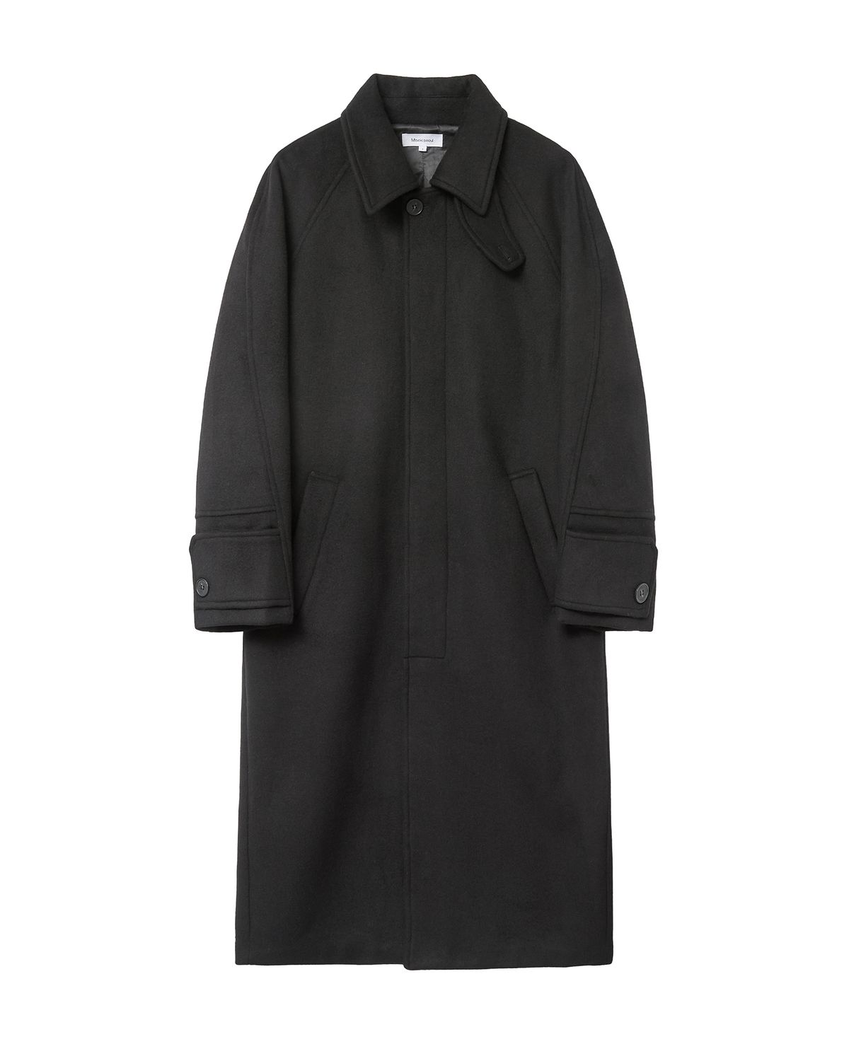 미세키서울 맨(MISEKISEOUL MEN) Wide tap balmacaan coat BLACK