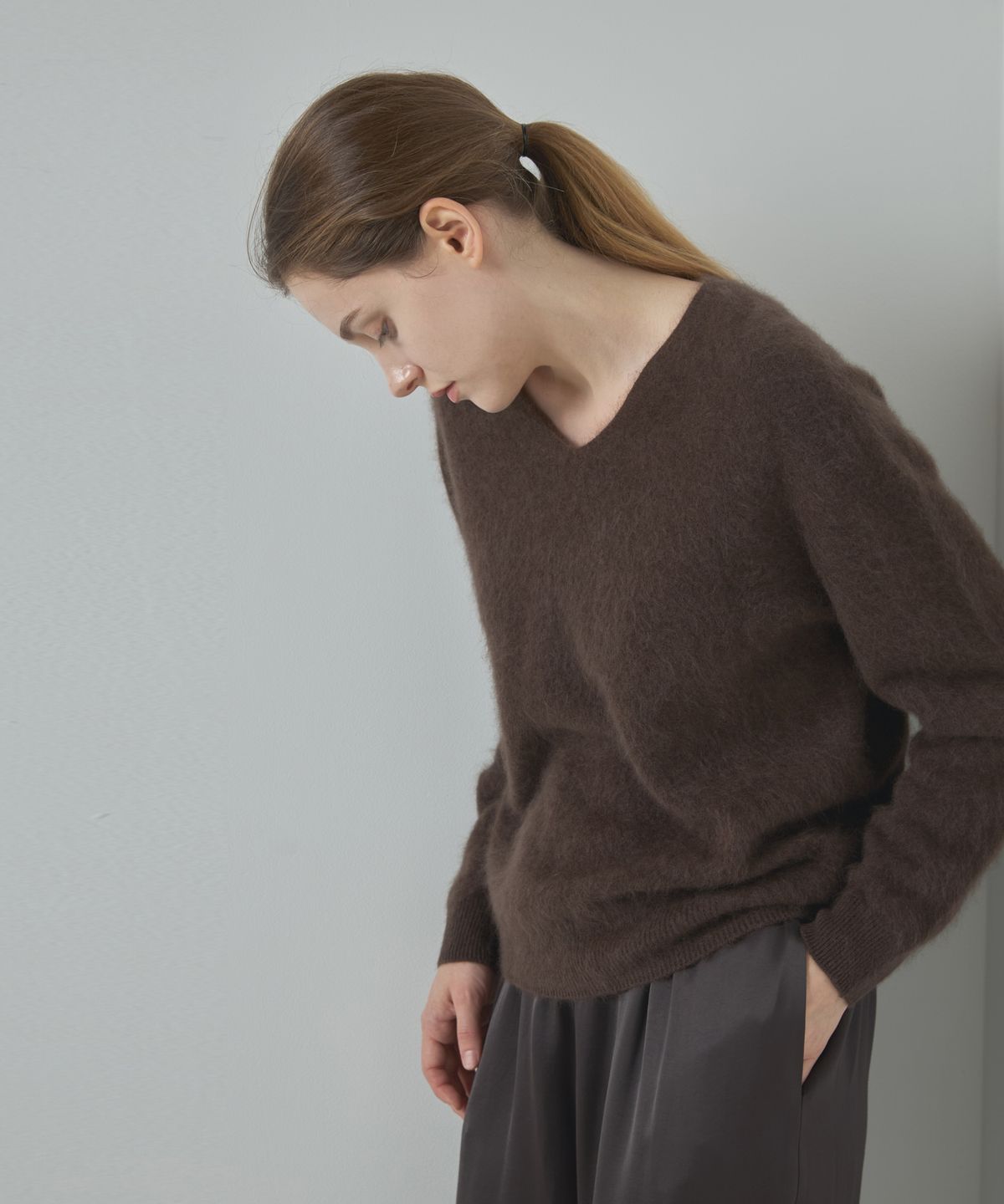 누토프(NUTOFFE) V Cashmere Knit_Brown