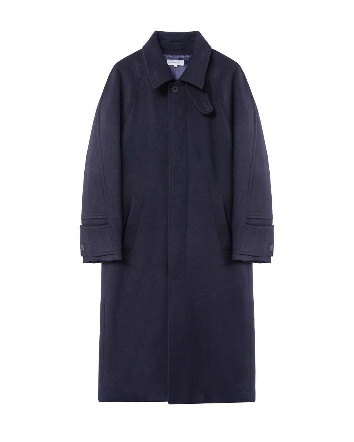 미세키서울 맨(MISEKISEOUL MEN) Wide tap balmacaan coat DARK NAVY