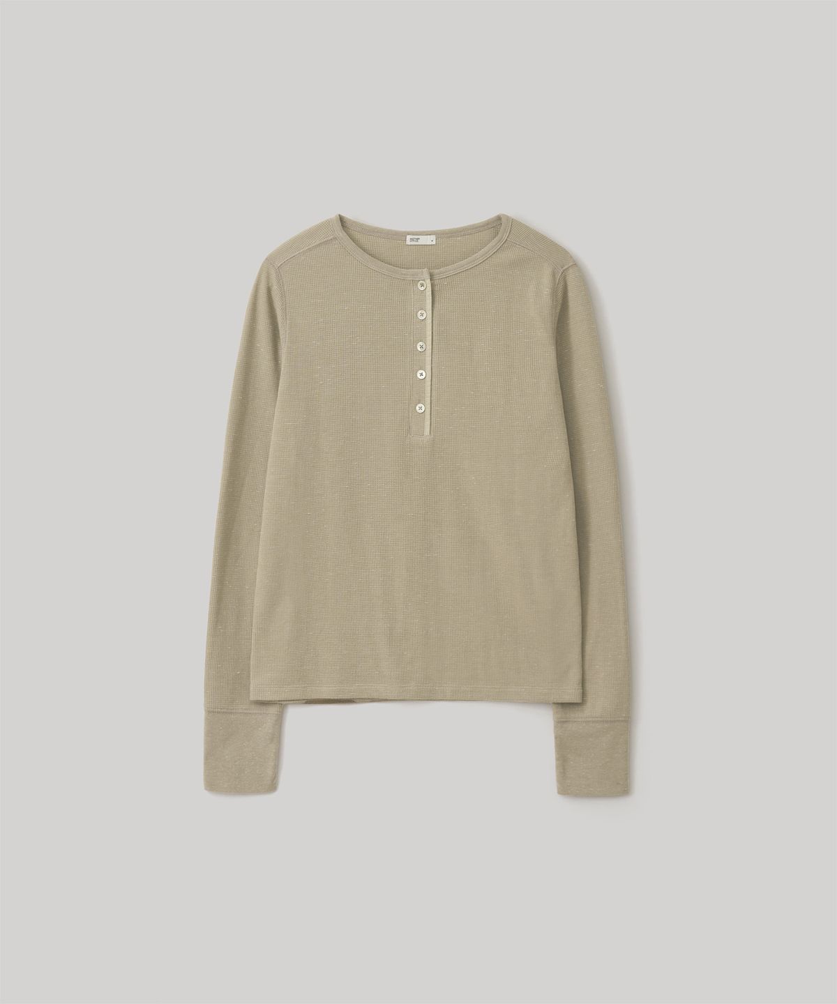 어나더오피스 우먼(ANOTHER OFFICE WOMEN) w. Waffle Henley Shirt (Pale khaki)
