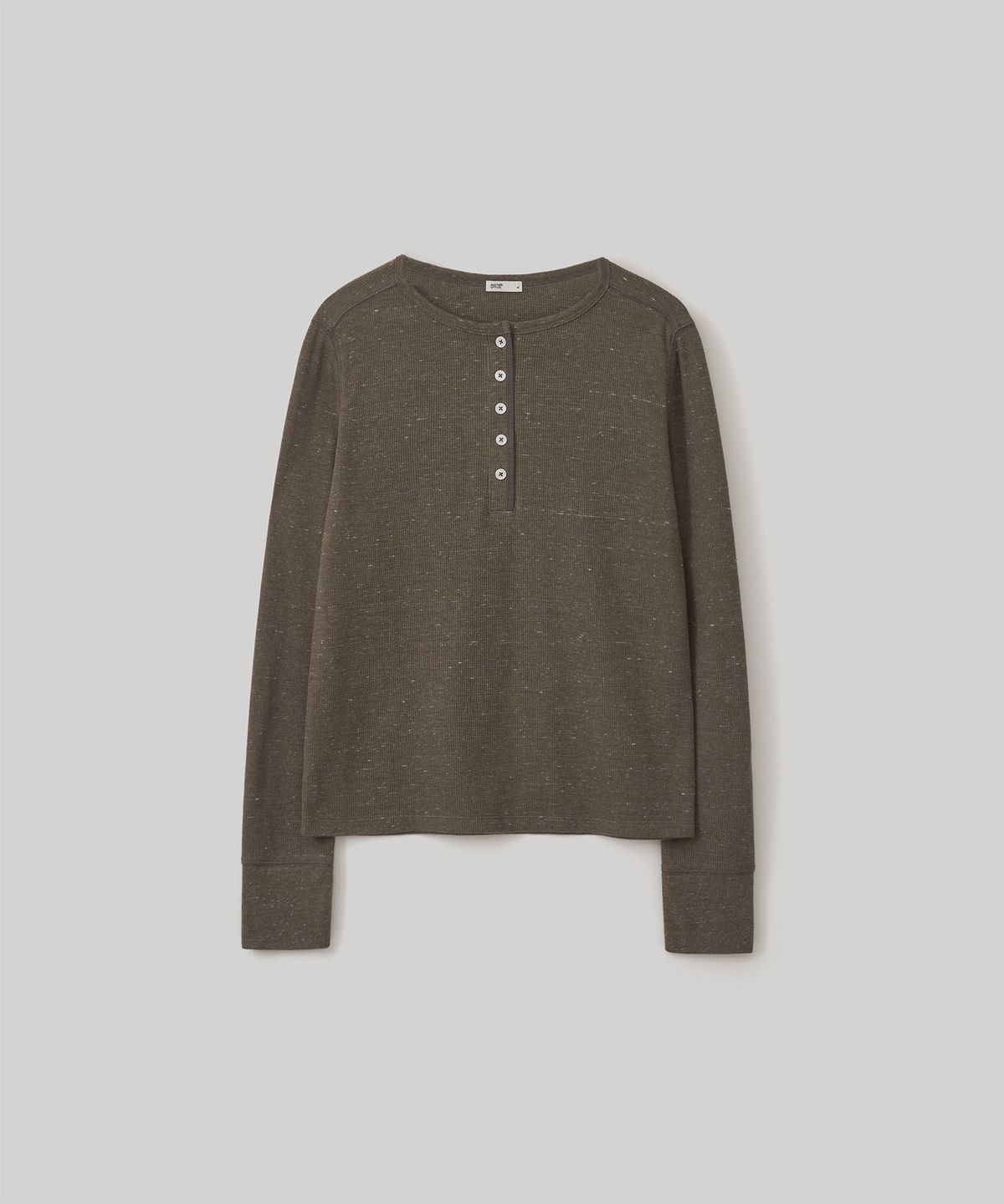 어나더오피스 우먼(ANOTHER OFFICE WOMEN) w. Waffle Henley Shirt (Mild brown)