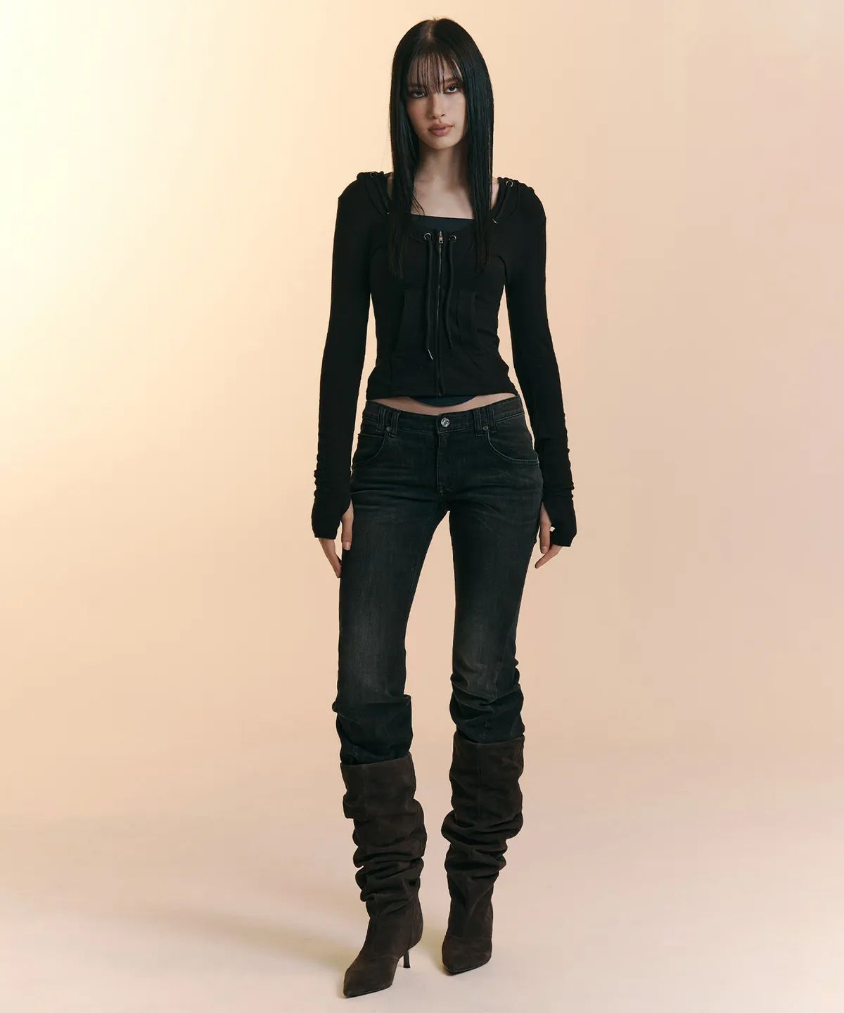 플리즈노팔로우(PLEASENOFOLLOW) 25Vintage Washing Boots-Cut Denim (Deep Grey)