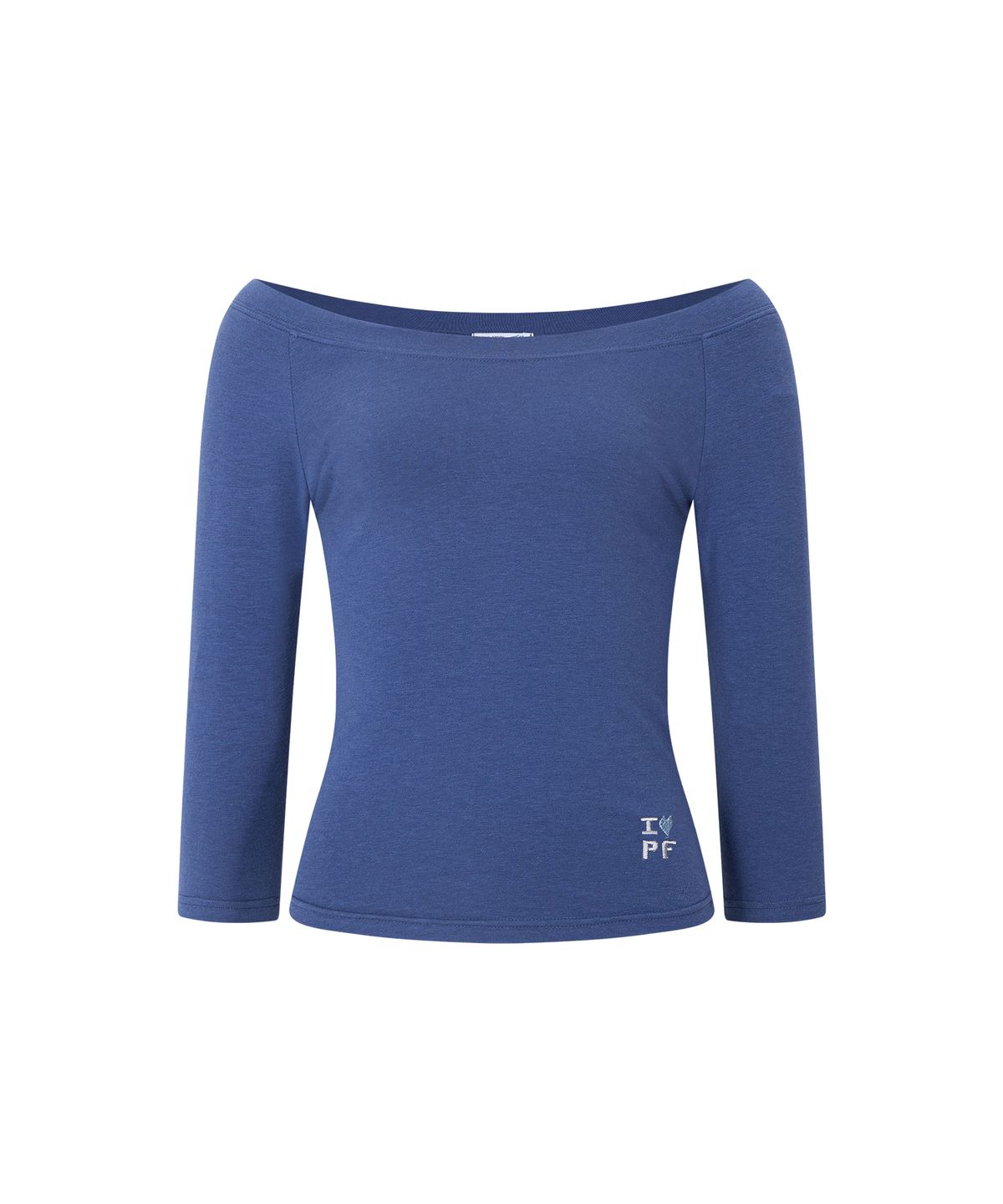 플리즈노팔로우(PLEASENOFOLLOW) Zed Off-Shoulder Long Sleeve Top (Blue)