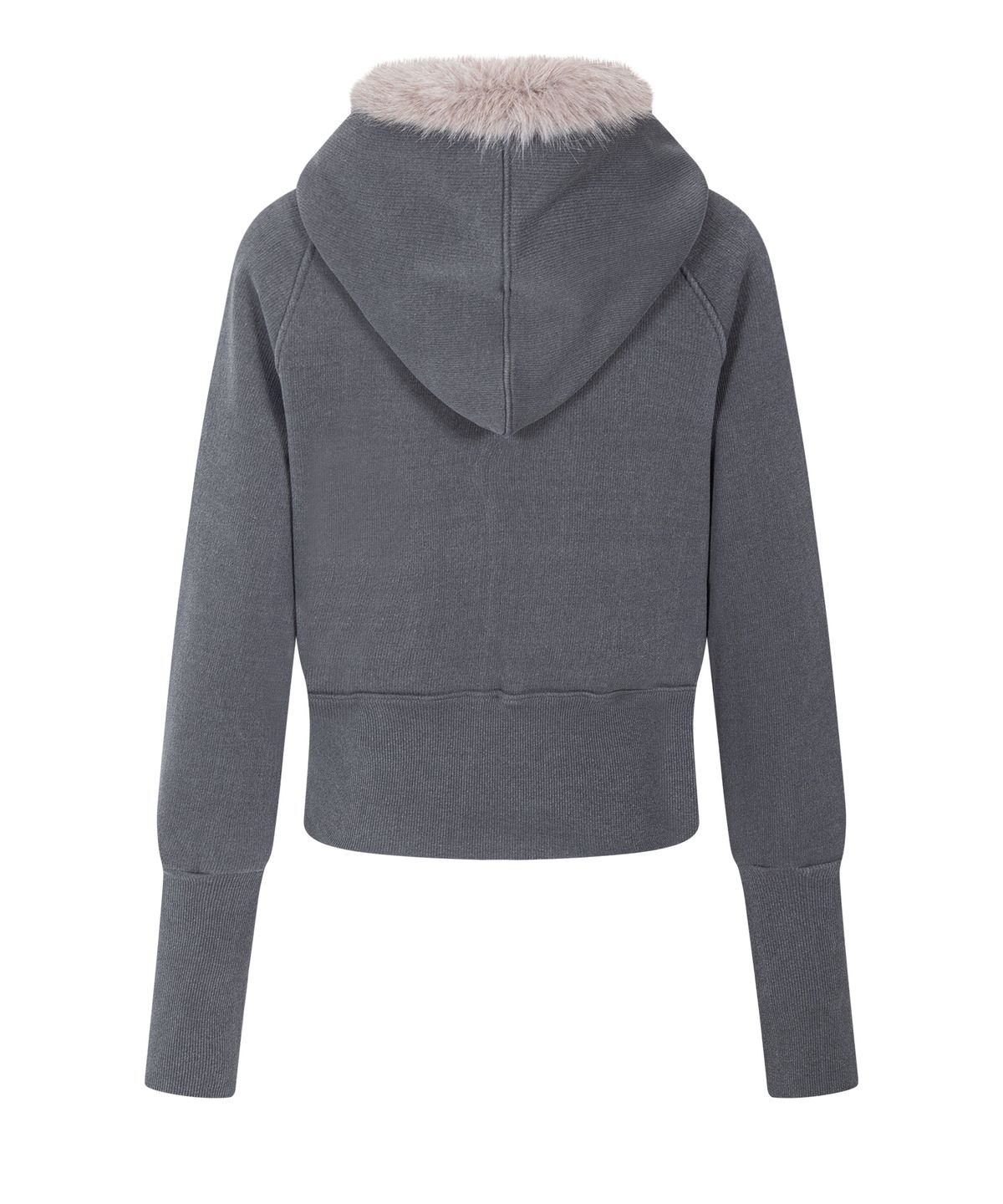 플리즈노팔로우(PLEASENOFOLLOW) Becky Fur Hoodie Jacket (Charcoal)