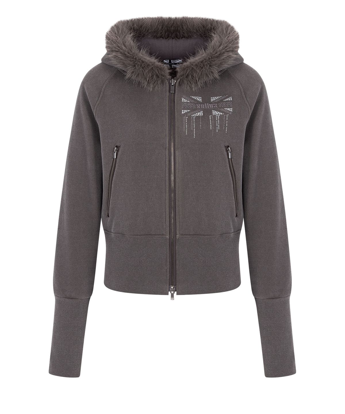 플리즈노팔로우(PLEASENOFOLLOW) Becky Fur Hoodie Jacket (Mocha Brown)
