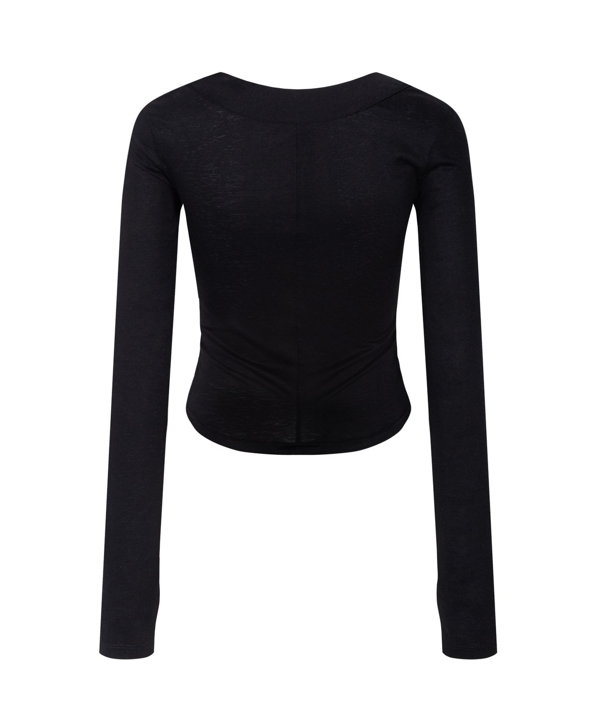 플리즈노팔로우(PLEASENOFOLLOW) Candela Hooked Shirring Long Sleeve Top (Black)