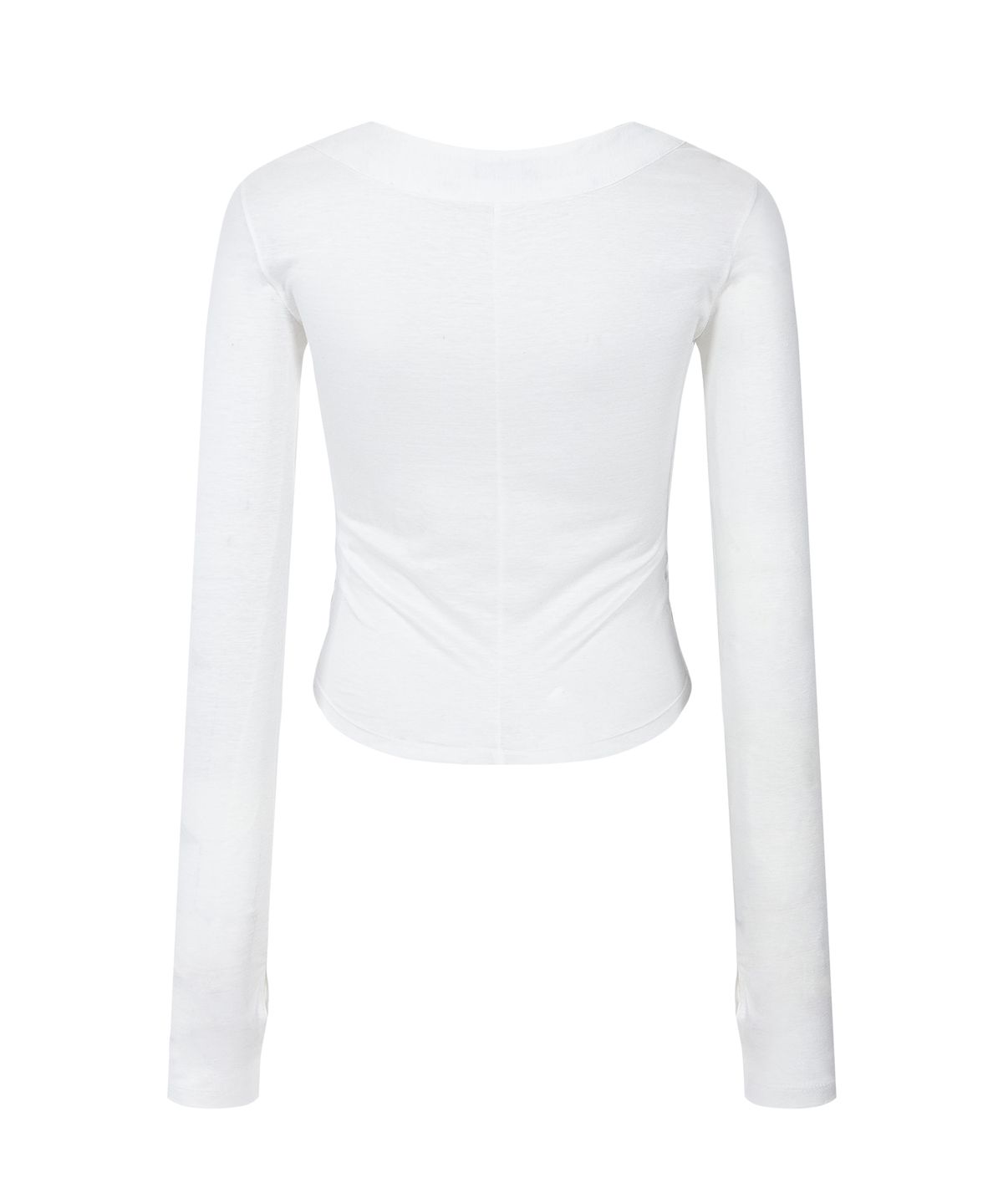 플리즈노팔로우(PLEASENOFOLLOW) Candela Hooked Shirring Long Sleeve Top (Ivory)