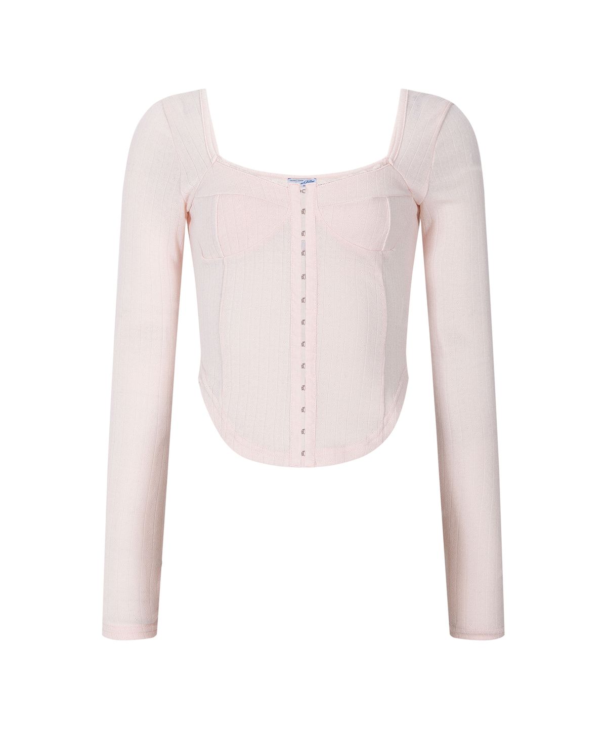 플리즈노팔로우(PLEASENOFOLLOW) Joan Corset Long Sleeve Top (Pink)