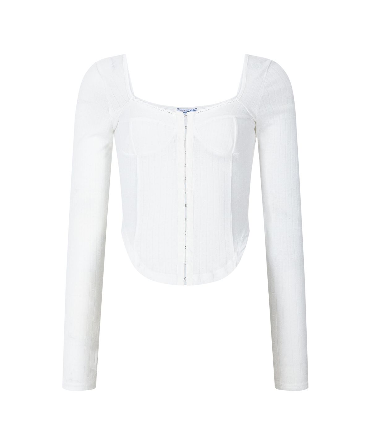 플리즈노팔로우(PLEASENOFOLLOW) Joan Corset Long Sleeve Top (White)
