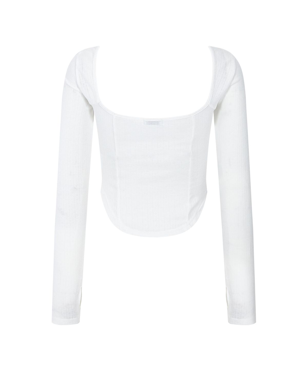 플리즈노팔로우(PLEASENOFOLLOW) Joan Corset Long Sleeve Top (White)