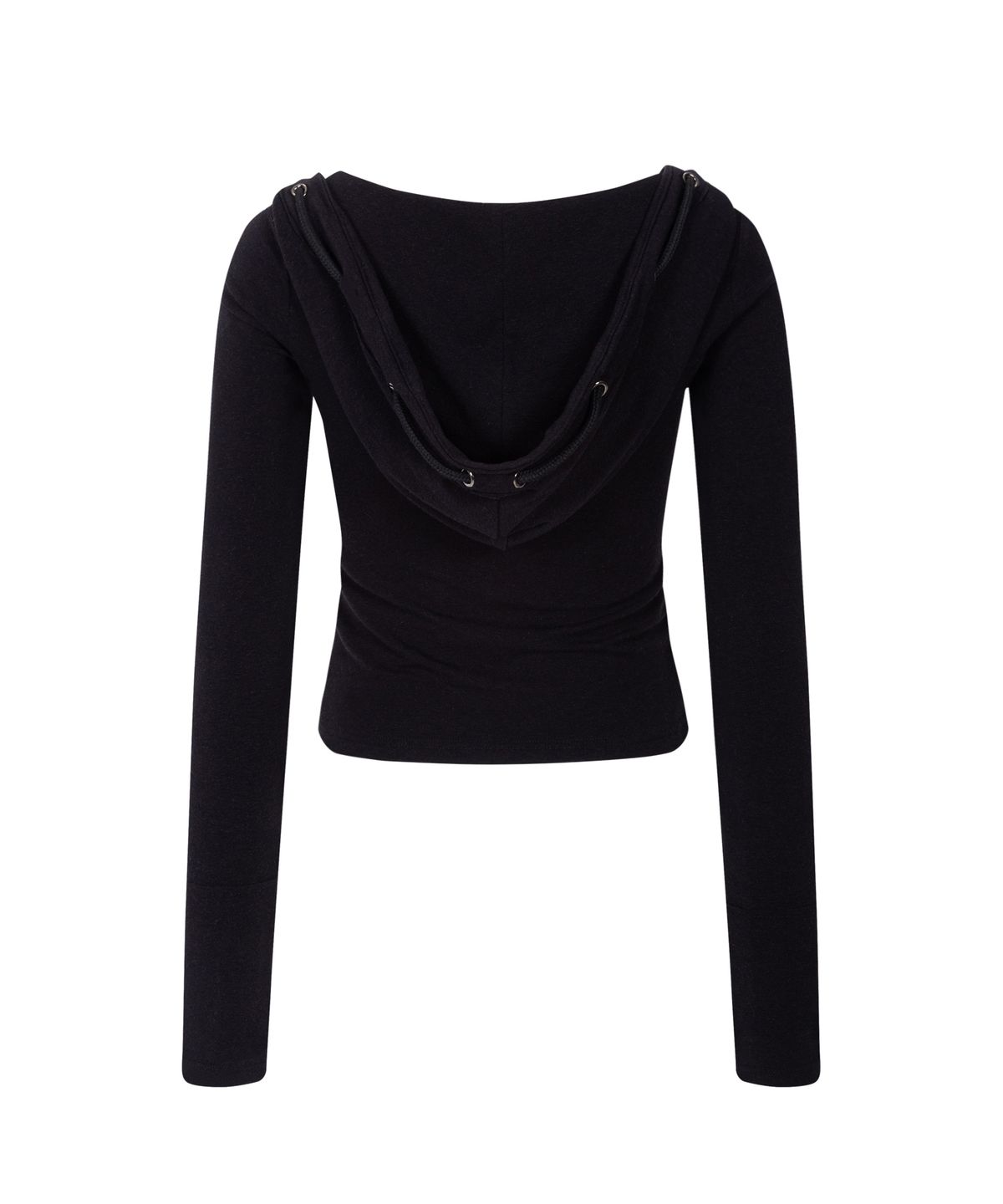플리즈노팔로우(PLEASENOFOLLOW) Glen Deep U-neck Hoodie (Black)