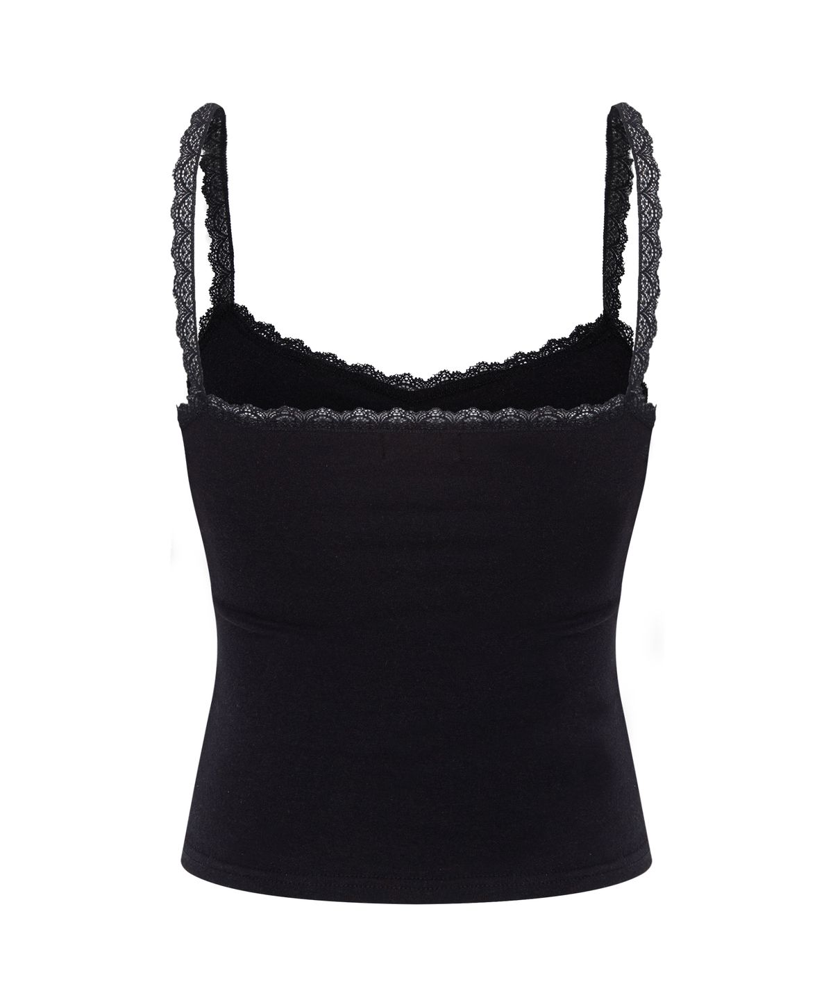 플리즈노팔로우(PLEASENOFOLLOW) Meli Lace Shirring Sleeveless Top (Black)