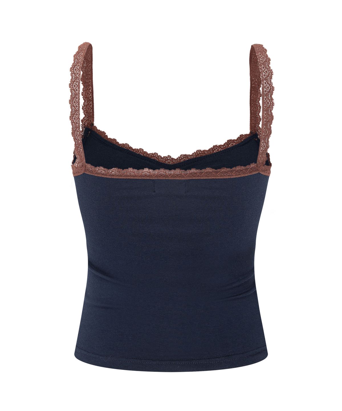 플리즈노팔로우(PLEASENOFOLLOW) Meli Lace Shirring Sleeveless Top (Cool Charcoal)