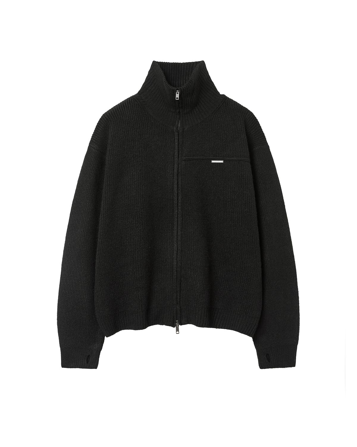 미세키서울 맨(MISEKISEOUL MEN) High neck full zip-up knit BLACK