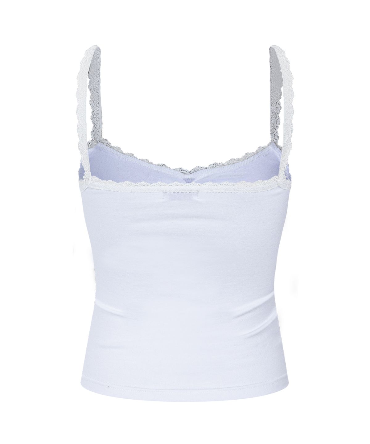 플리즈노팔로우(PLEASENOFOLLOW) Meli Lace Shirring Sleeveless Top (White)