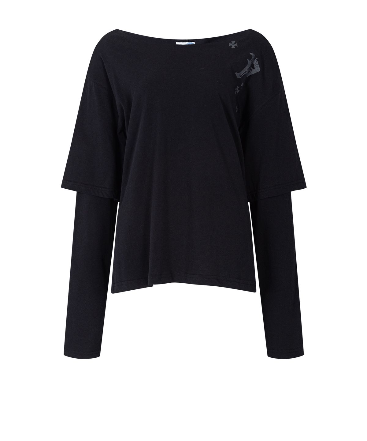 플리즈노팔로우(PLEASENOFOLLOW) Noice Tie Long Sleeve Top (Black)