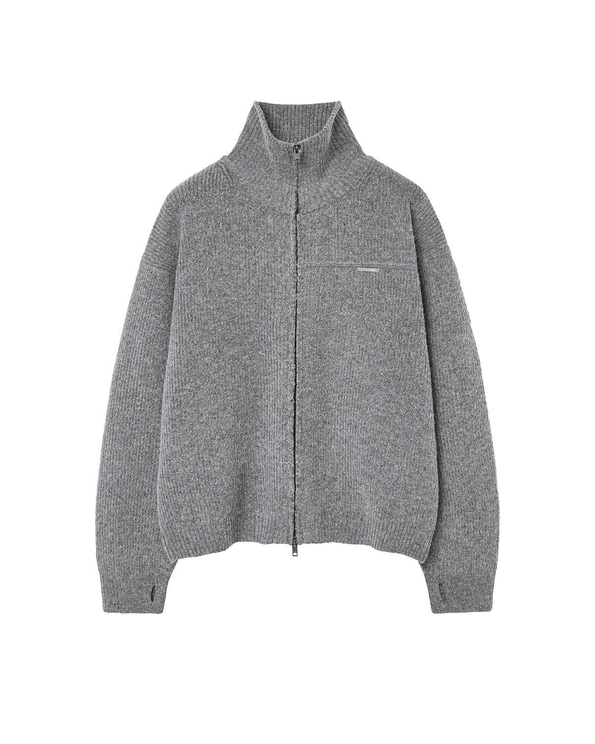 미세키서울 맨(MISEKISEOUL MEN) High neck full zip-up knit CHARCOAL