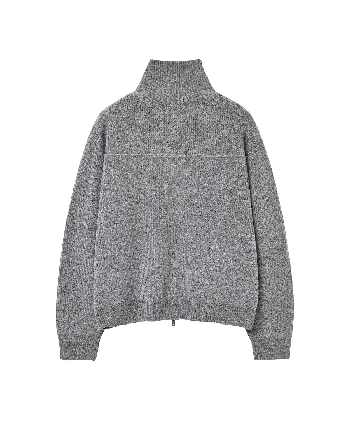 미세키서울 맨(MISEKISEOUL MEN) High neck full zip-up knit CHARCOAL