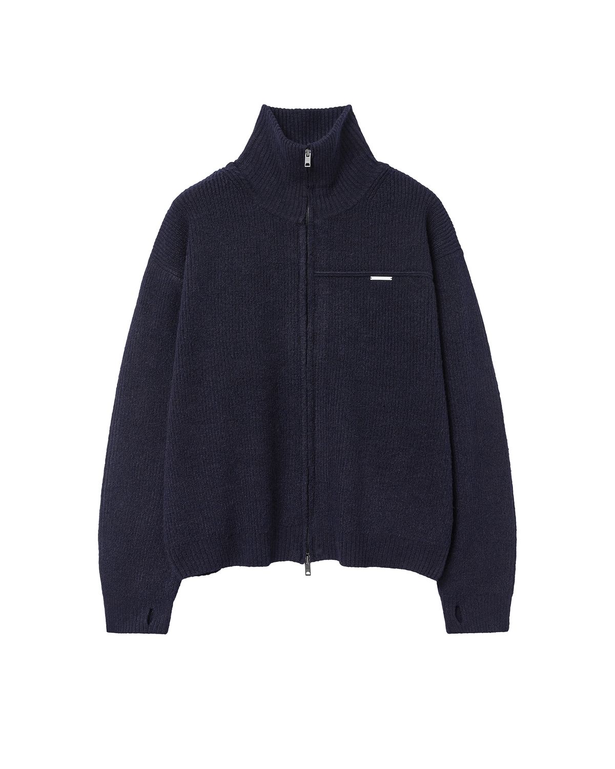 미세키서울 맨(MISEKISEOUL MEN) High neck full zip-up knit DARK NAVY