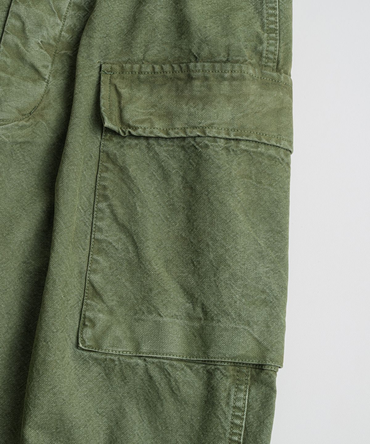 비헤비어(BEHEAVYER) DYED CANVAS P44 MIL PANTS olive green