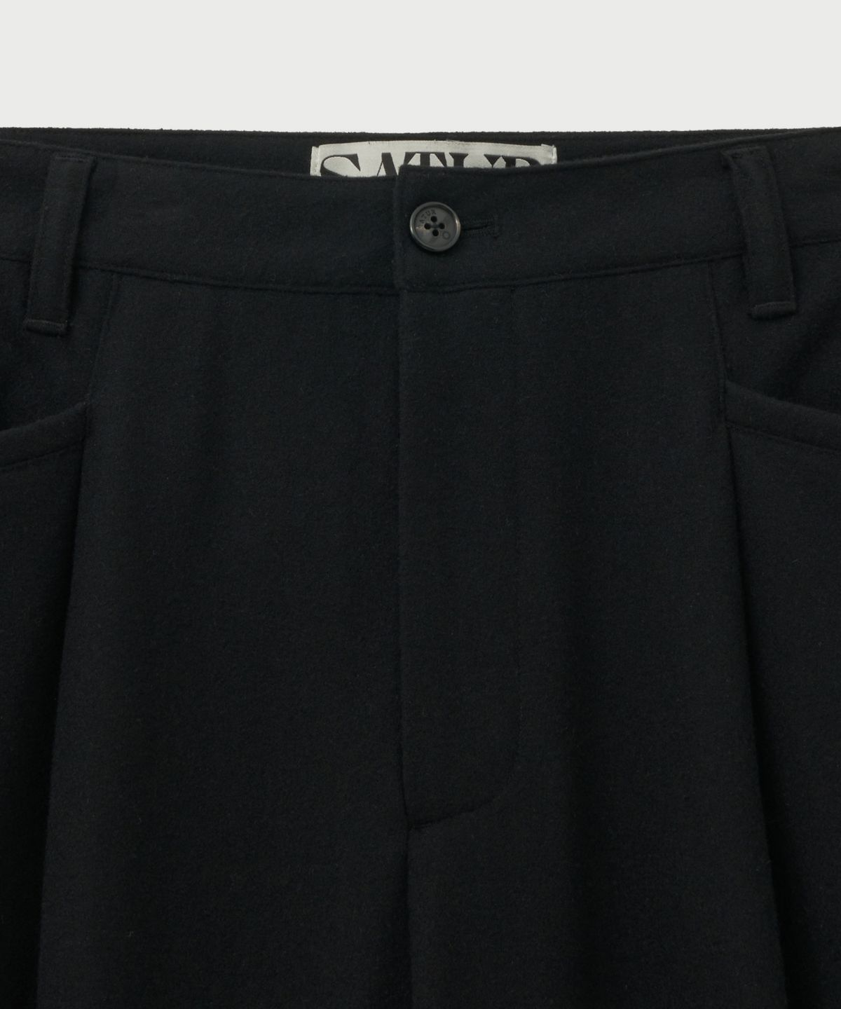 세터(SATUR) 울 블렌드 와이드 슬랙스 블랙