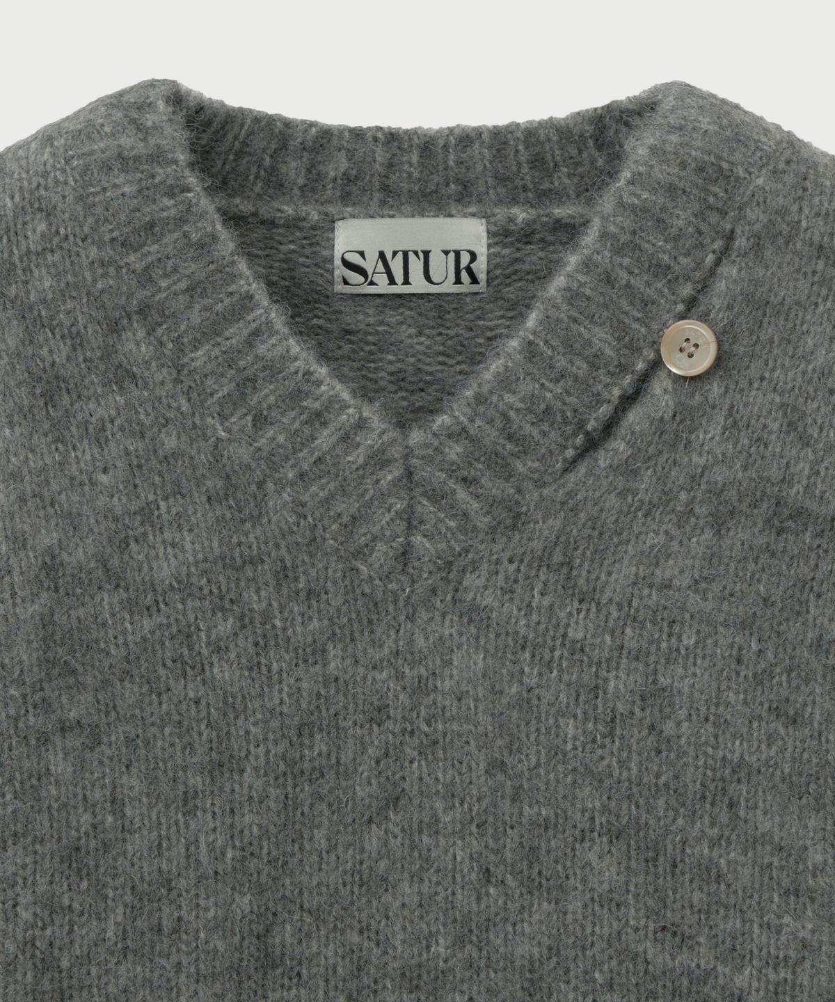 세터(SATUR) (W) 에센 투 톤 모헤어 블렌드 니트 멜란지 그레이