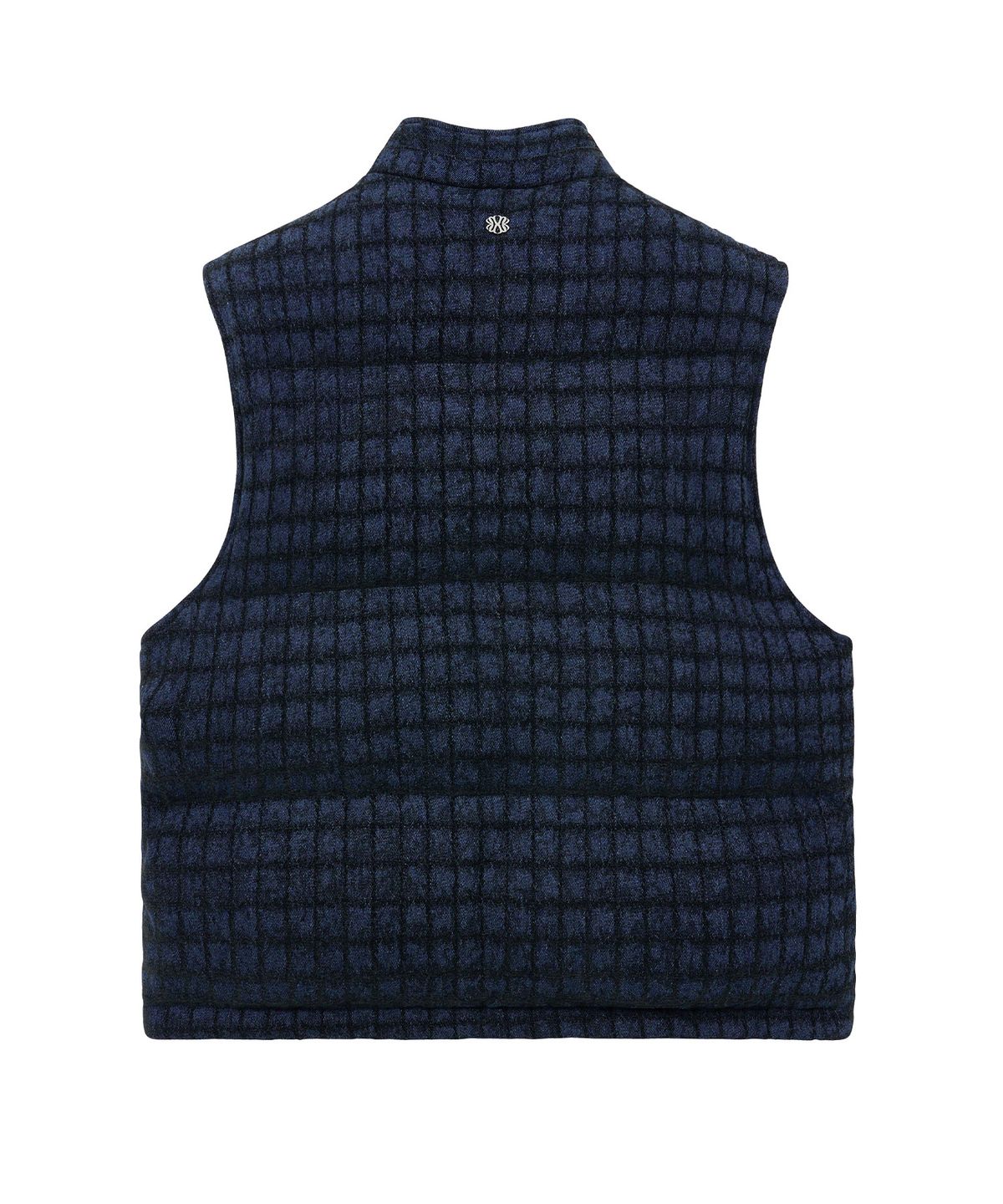 언지미크(UNGIMMICK) CHECK PATTERN DOWN VEST (INDIGO)