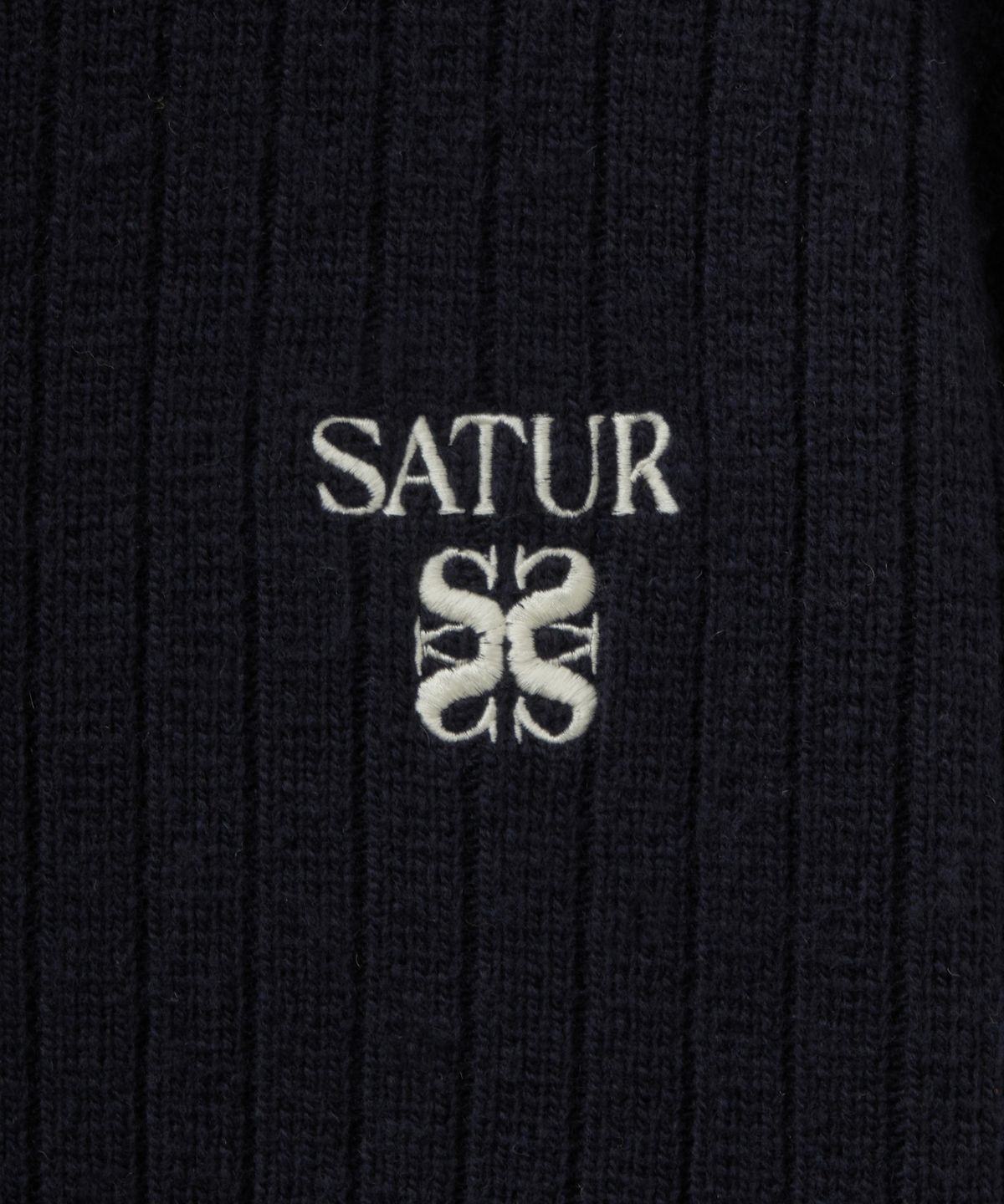 세터(SATUR) 파로 하프 넥 니트 집업 네이비