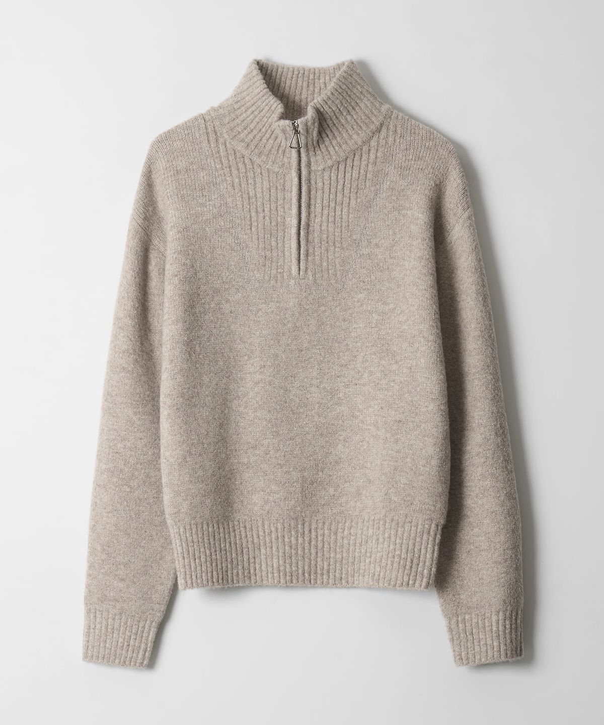 디써티원(DTHIRTYONE) Half-Zip Turtleneck Sweater (BEIGE)