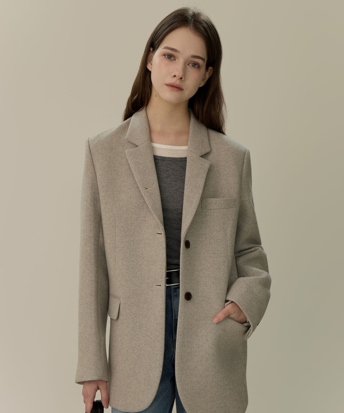 엘리오티(ELLIOTI) Classic Wool Twill Jacket_2Color