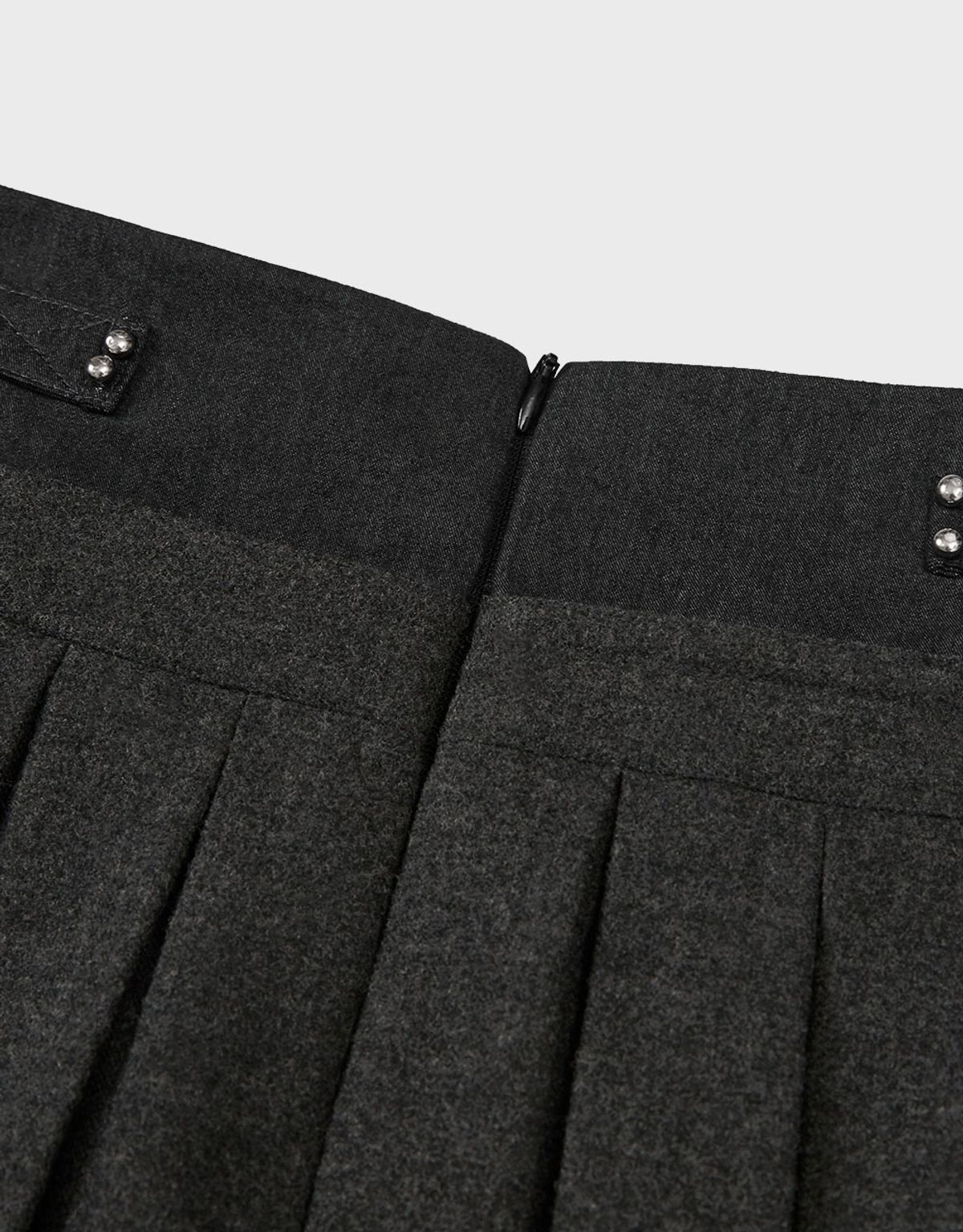 엠엠더블유(MMW) [MMW] MIDI PLEATS SKIRT (GREY)