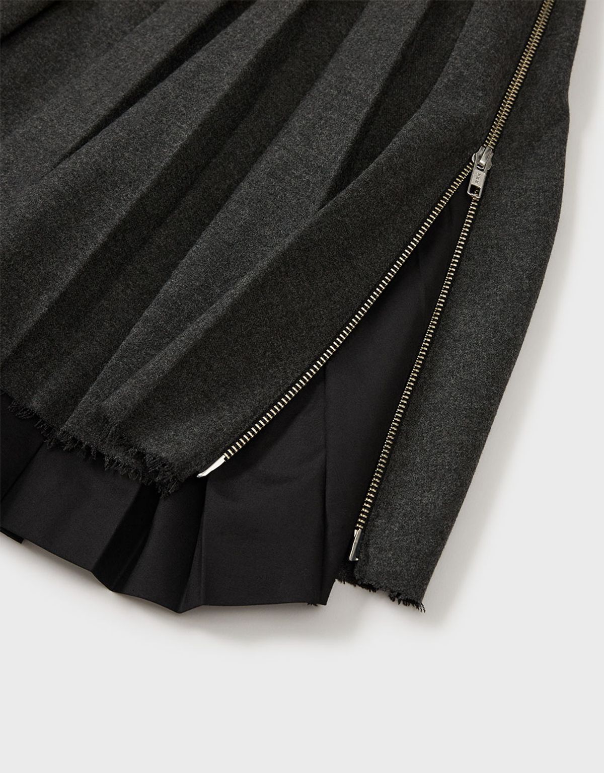 엠엠더블유(MMW) [MMW] MIDI PLEATS SKIRT (GREY)