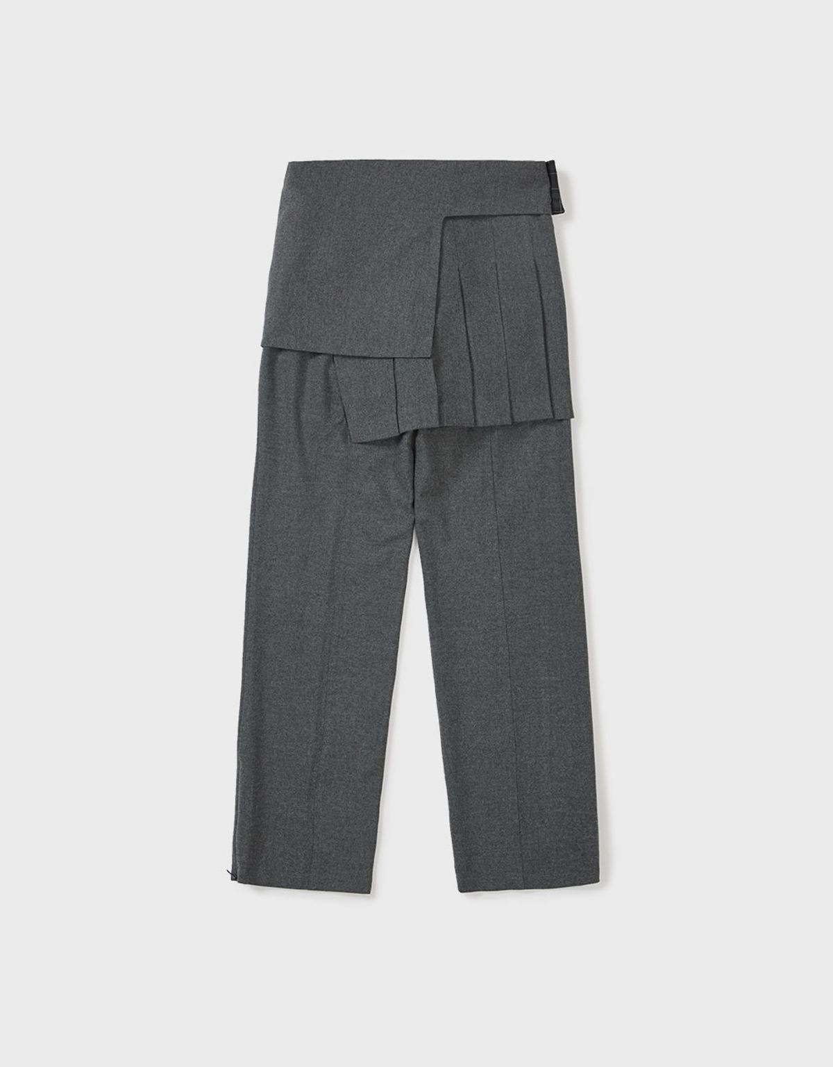 엠엠더블유(MMW) [MMW] LAYERED WRAP SKIRT PANTS (CHARCOAL)