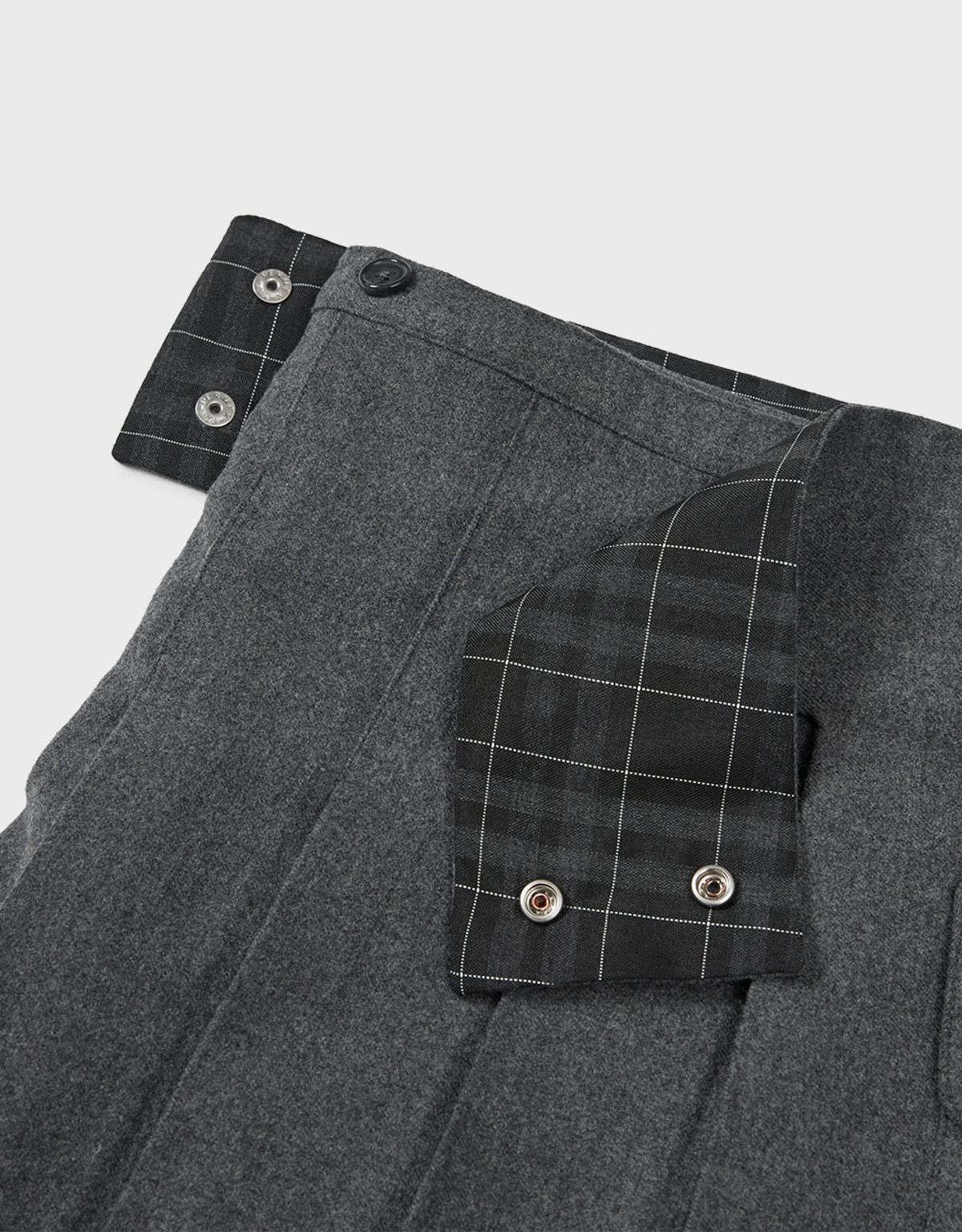 엠엠더블유(MMW) [MMW] LAYERED WRAP SKIRT PANTS (CHARCOAL)