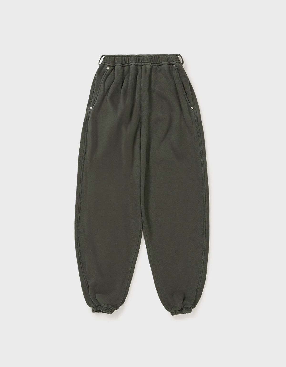 엠엠더블유(MMW) [MMW] FRILL BELTED PIGMENT SWEAT PANTS (CHARCOAL)