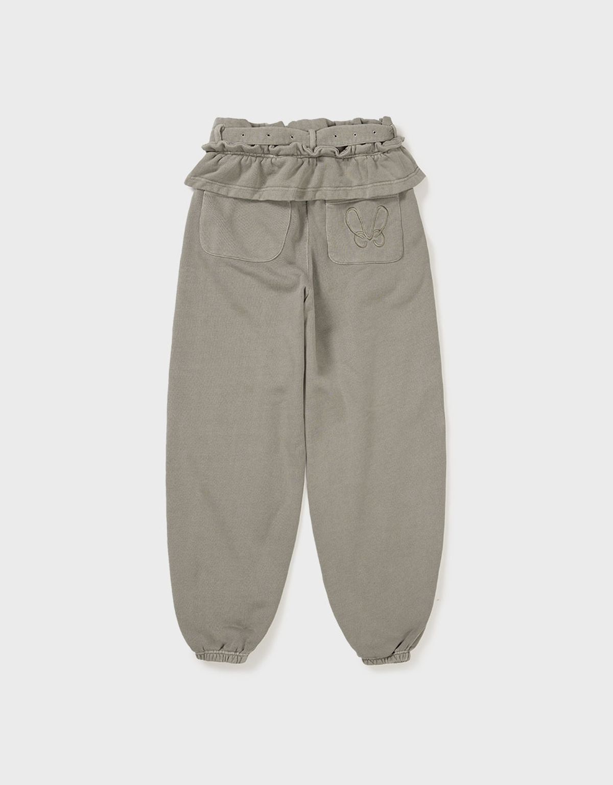 엠엠더블유(MMW) [MMW] FRILL BELTED PIGMENT SWEAT PANTS (BEIGE)