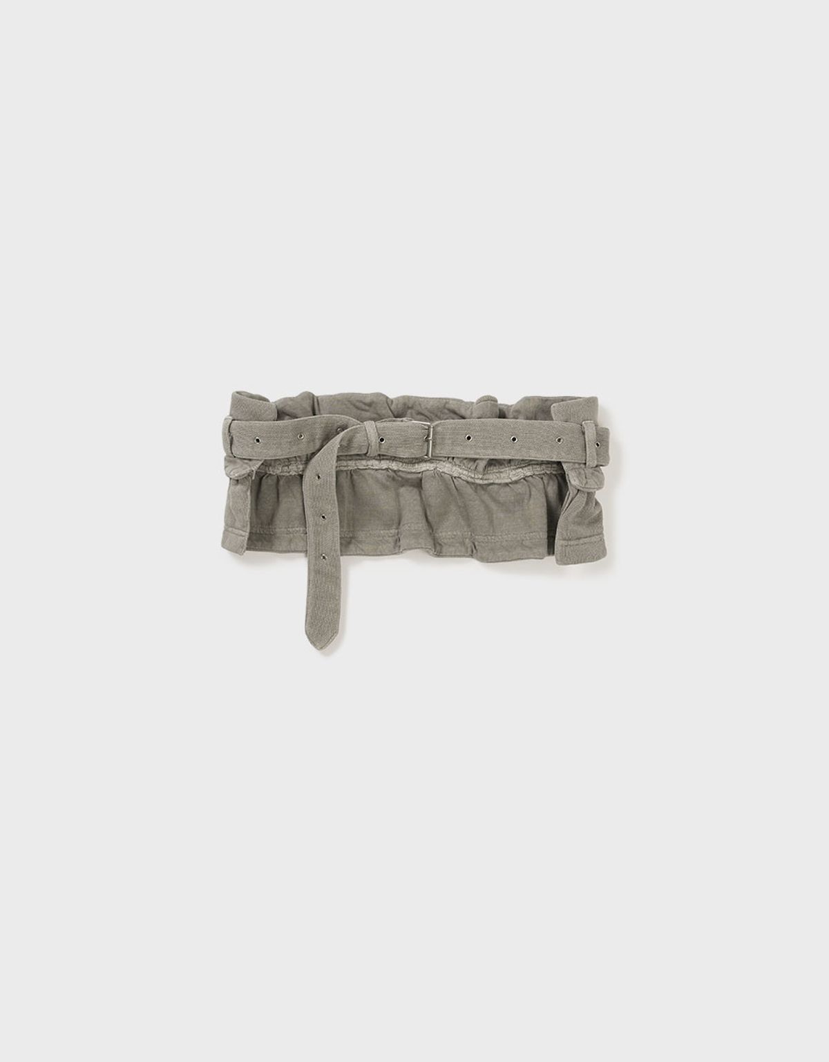 엠엠더블유(MMW) [MMW] FRILL BELTED PIGMENT SWEAT PANTS (BEIGE)