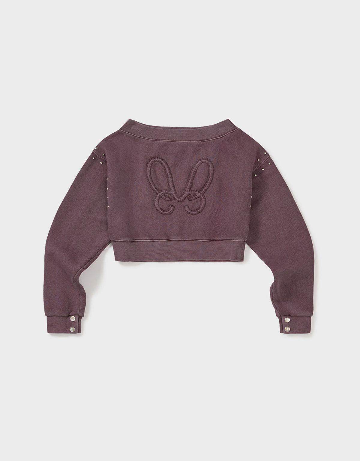 엠엠더블유(MMW) [MMW] DYED OFF-SHOULDER STUD SWEAT (RED)