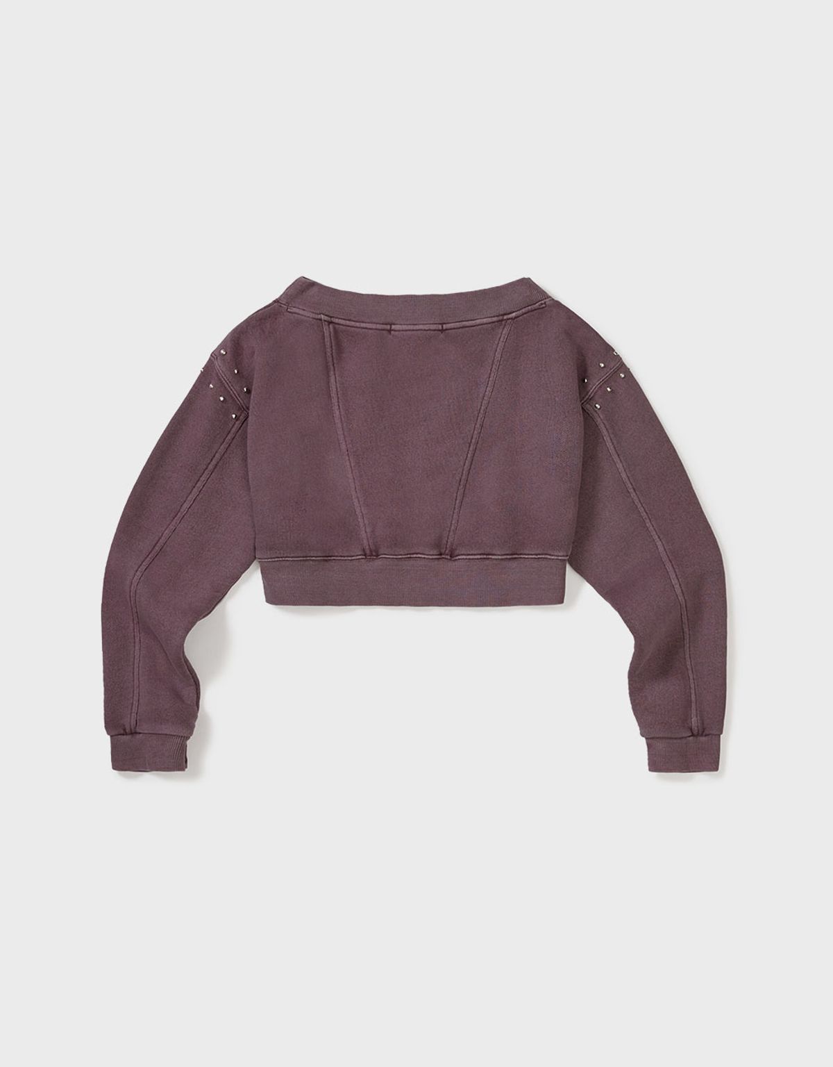 엠엠더블유(MMW) [MMW] DYED OFF-SHOULDER STUD SWEAT (RED)