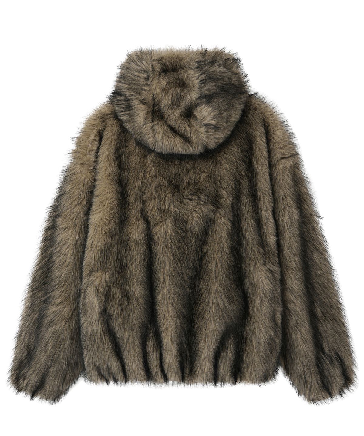 오픈야드(오와이)(OPENYARD(OY)) WILD FAUX FUR HOODIE JACKET - BROWN
