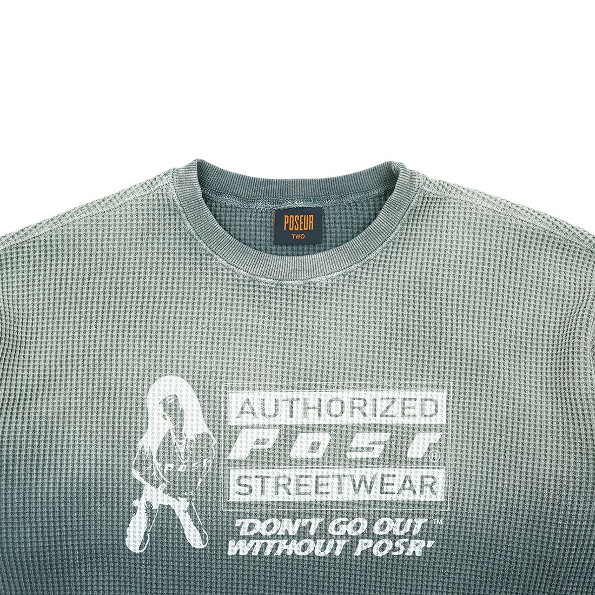 피오에스알(POSR) OVD POSR WAFFLE TEE / FADED GREEN