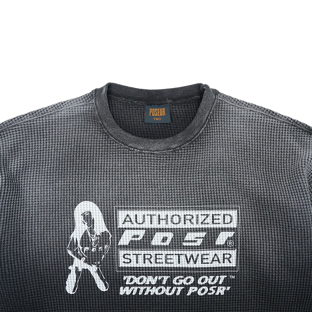 피오에스알(POSR) OVD POSR WAFFLE TEE / FADED BLACK