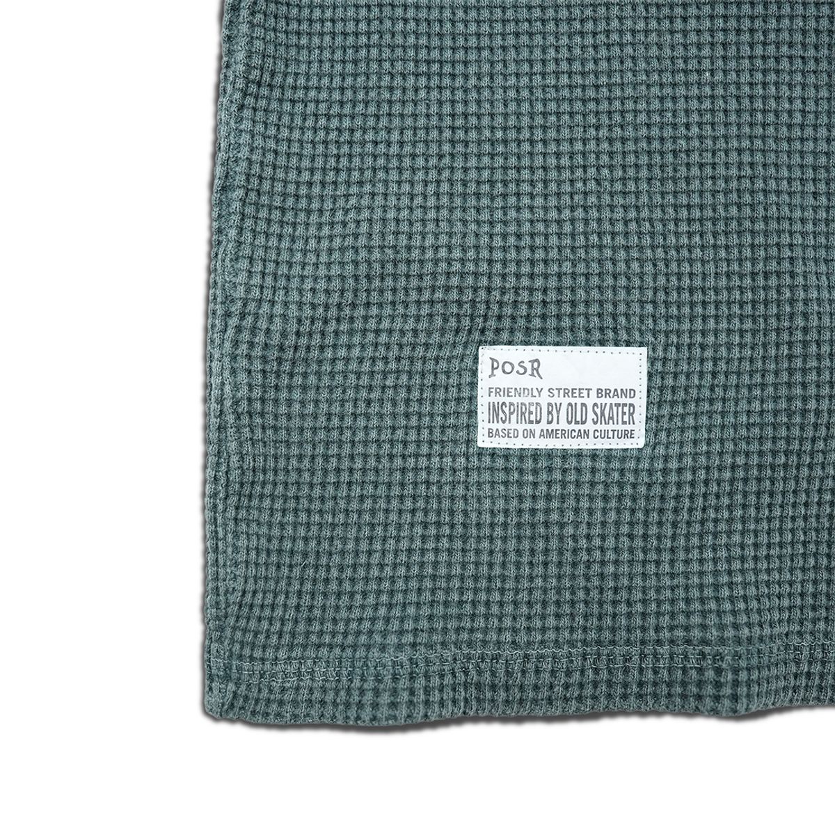 피오에스알(POSR) OVD PREDATOR WAFFLE TEE / FADED GREEN