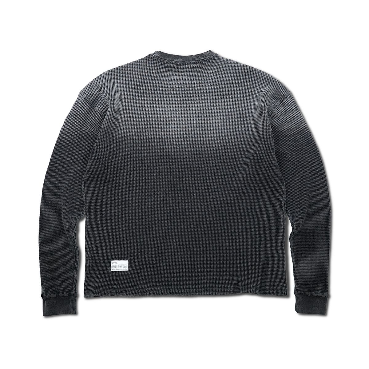 피오에스알(POSR) OVD PREDATOR WAFFLE TEE / FADED BLACK