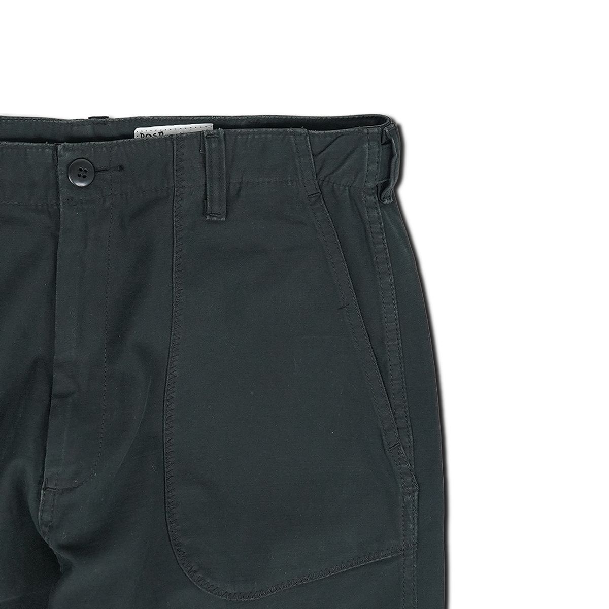 피오에스알(POSR) WASHED FATIGUE PANTS / BLACK