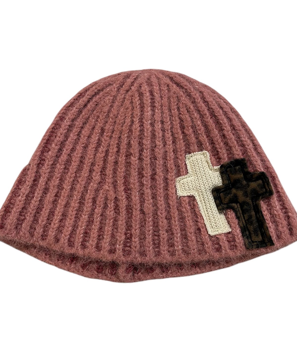 스케이터락(SK8ER ROCK) Tone on Tone Cross Beanie ((pink))