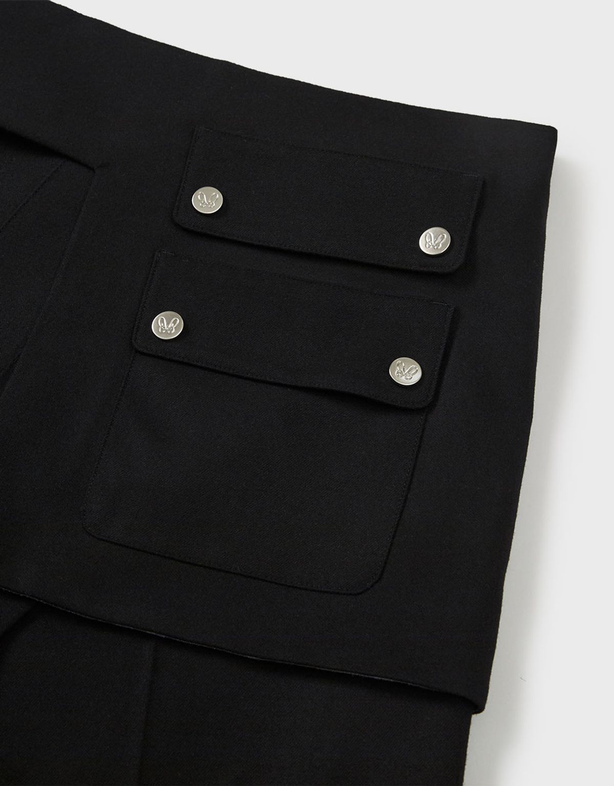 엠엠더블유(MMW) [MMW] LAYERED WRAP SKIRT PANTS (BLACK)