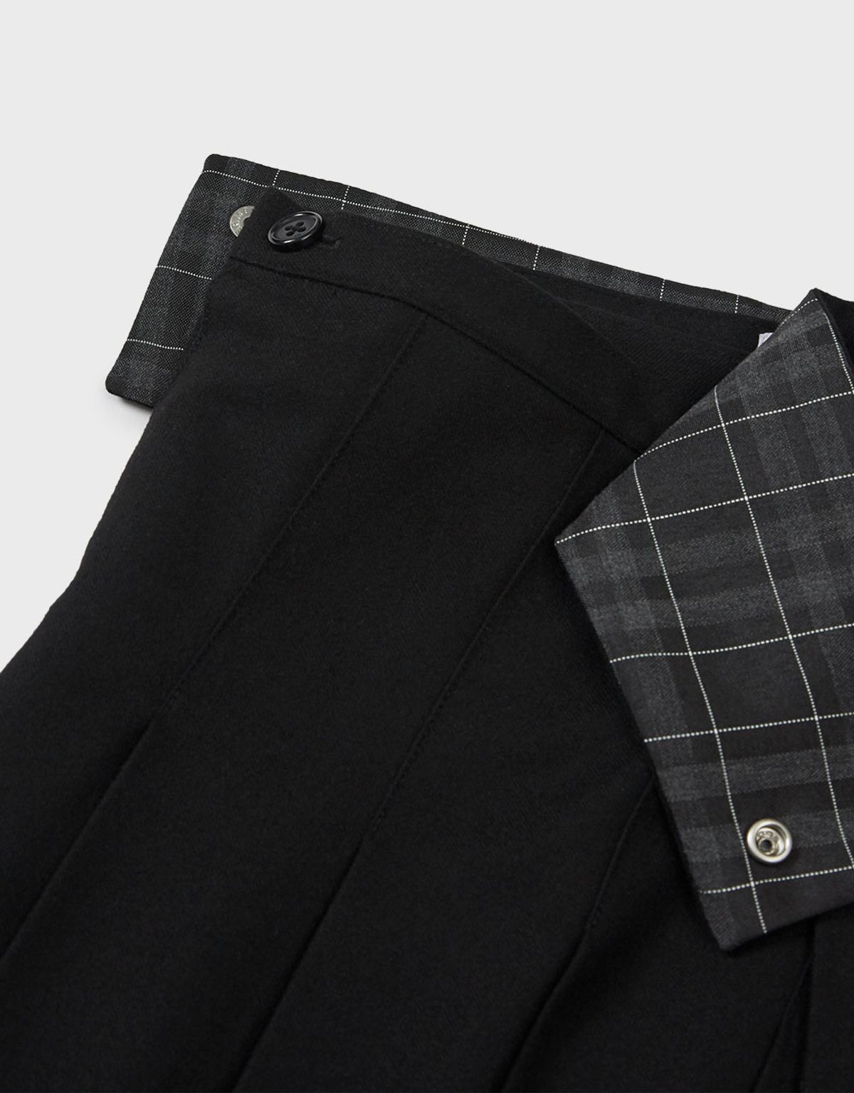 엠엠더블유(MMW) [MMW] LAYERED WRAP SKIRT PANTS (BLACK)