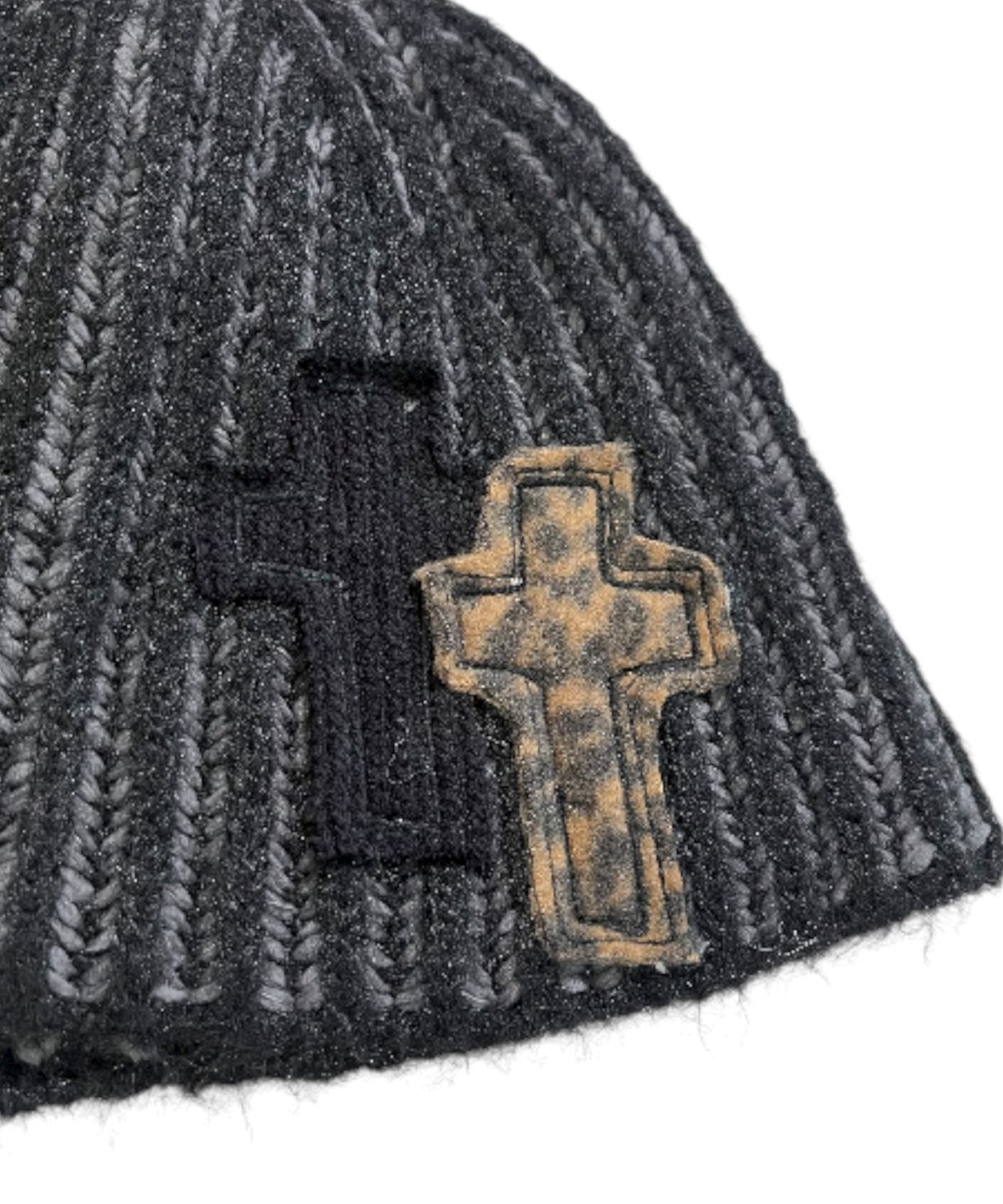 스케이터락(SK8ER ROCK) Tone on Tone Cross Beanie ((black))